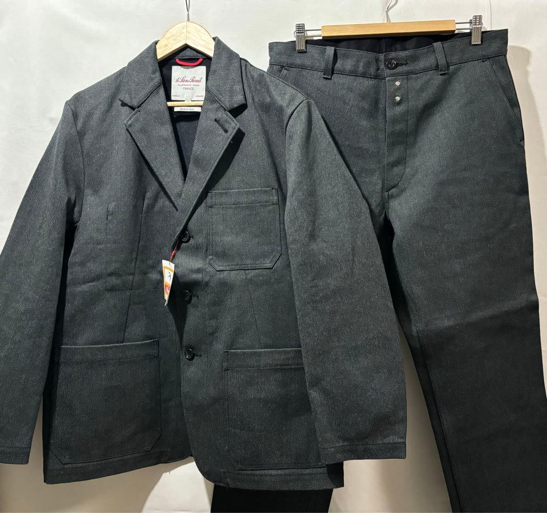 le sans pareil ブラックシャンブレー ワークパンツ ジャケット